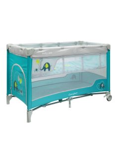Gyermek utazóágy emelőbetéttel Baby Mix Elefánt kék