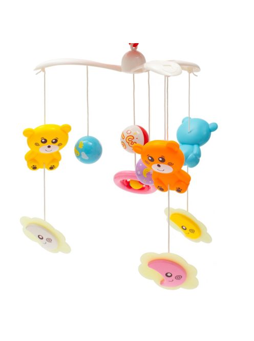 Körhinta a kiságy fölé világító vetítővel  Baby Mix piros