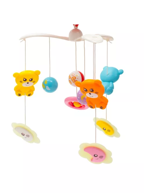 Körhinta a kiságy fölé világító vetítővel  Baby Mix piros