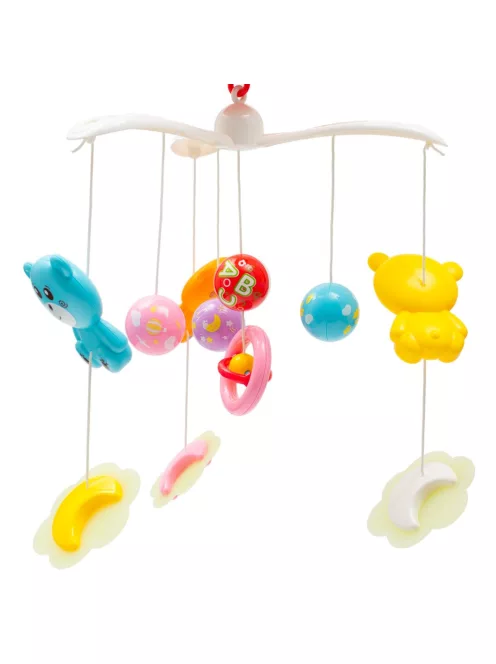 Körhinta a kiságy fölé világító vetítővel  Baby Mix piros