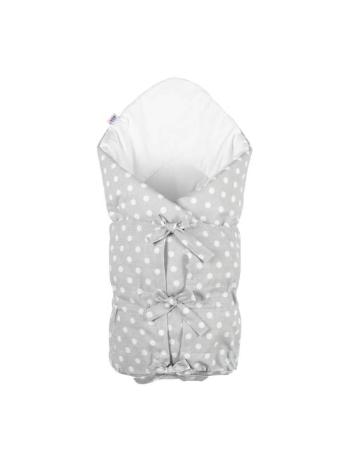 Klasszikus megkötős pólya New Baby szürke pöttyös