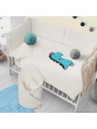 6-részes ágyneműhuzat Belisima Dino 3D 100x135 krémszínű-türkiz