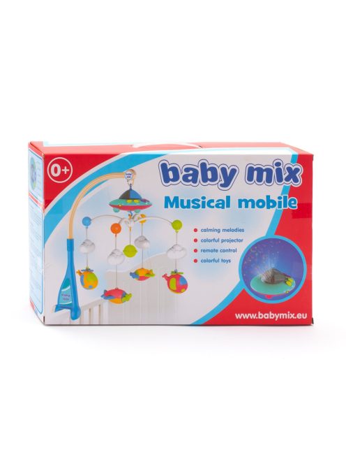 Körhinta a kiságy fölé projektorral és távirányítóval Baby Mix kék
