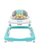 Gyerek bébikomp Baby Mix kormánykerékkel szilikon kerekek menta