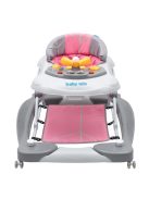 Gyerek bébikomp hintával szilikon kerekek Baby Mix rózsaszín