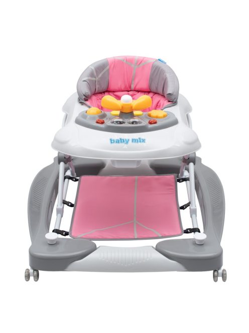 Gyerek bébikomp hintával szilikon kerekek Baby Mix rózsaszín