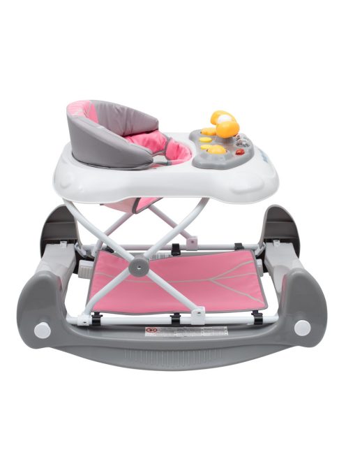 Gyerek bébikomp hintával szilikon kerekek Baby Mix rózsaszín
