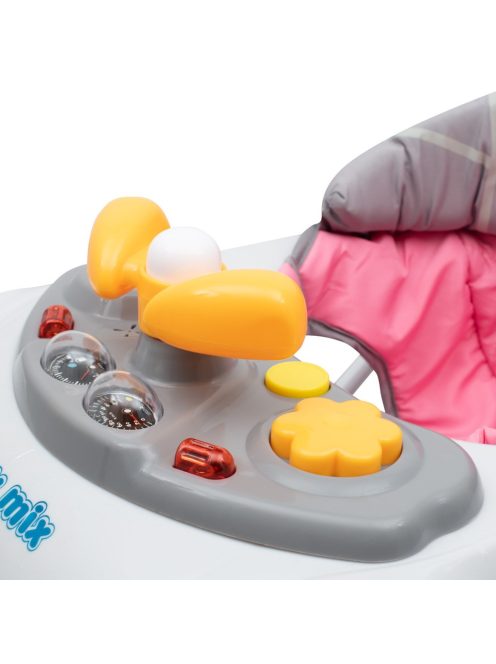 Gyerek bébikomp hintával szilikon kerekek Baby Mix rózsaszín