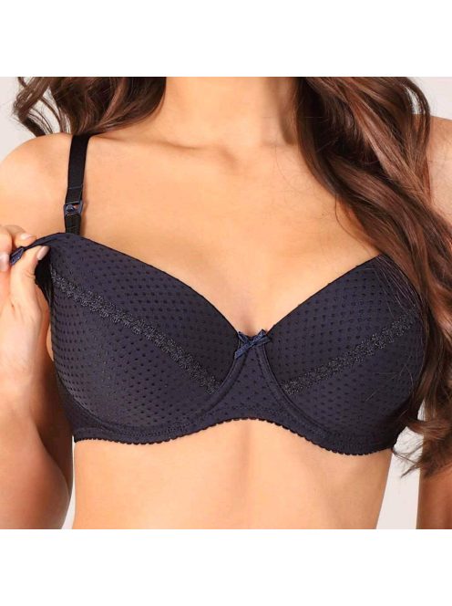 Félig merevítős szoptató melltartó New Baby Eva fekete