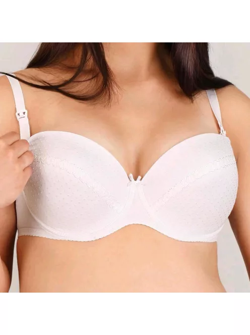 Félig merevítős szoptató melltartó New Baby Eva fehér