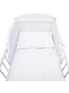 3-részes ágyneműhuzat New Baby 90/120 cm fehér szürke csillagok
