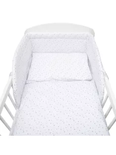   3-részes ágyneműhuzat New Baby 90/120 cm fehér szürke csillagok