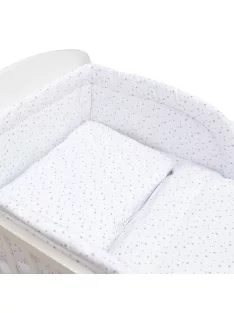  3-részes ágyneműhuzat New Baby 90/120 cm fehér szürke csillagok