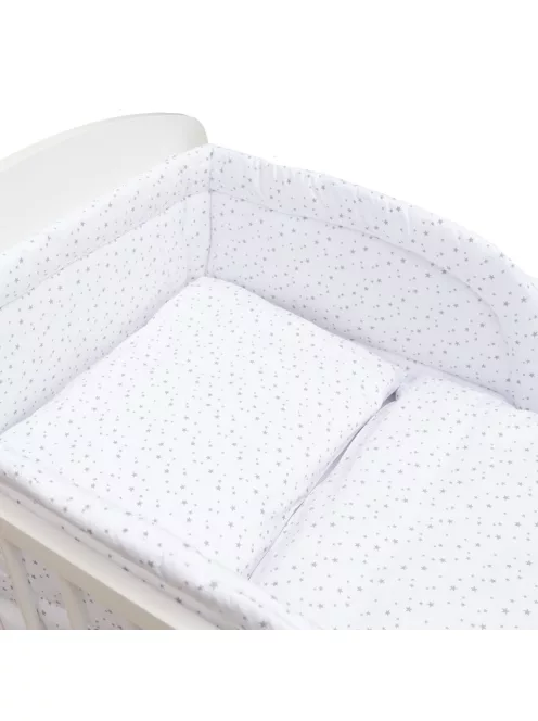 3-részes ágyneműhuzat New Baby 90/120 cm fehér szürke csillagok
