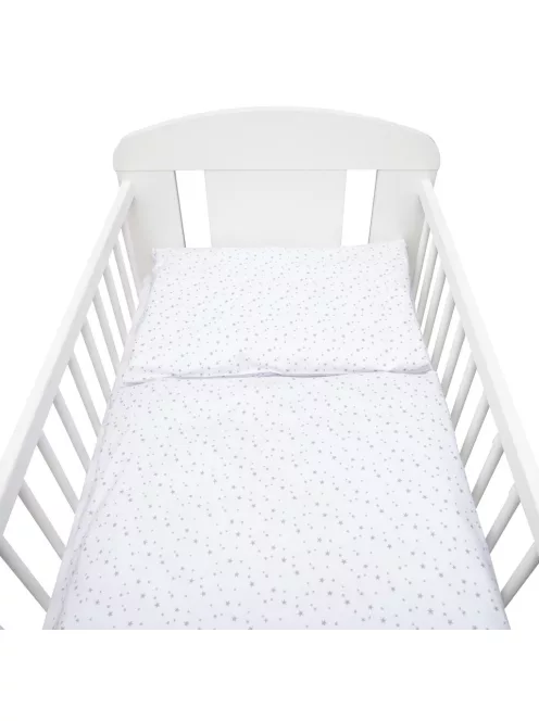 3-részes ágyneműhuzat New Baby 90/120 cm fehér szürke csillagok