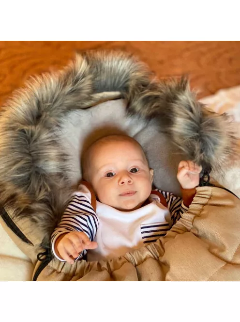 Gyermek lábzsák NEW BABY szőrmével sötétkék