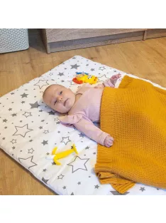 Bambusz kötött takaró NEW BABY 100x80 cm mustár