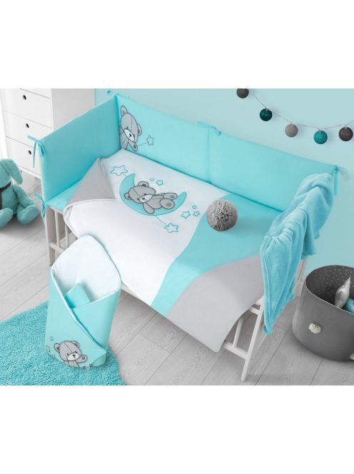 6-részes ágyneműhuzat Belisima Teddy Bear 100/135 türkiz