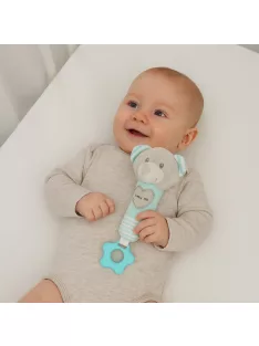 Sípolós plüss játék rágókával Baby Mix maci menta