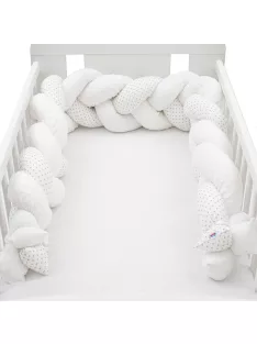   Védő fonott rácsvédő kiságyba New Baby Minka és pöttyök szürke