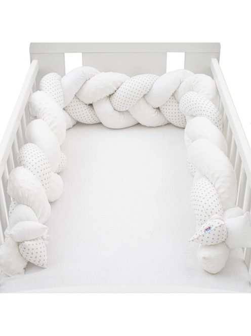 Védő fonott rácsvédő kiságyba New Baby Minka és pöttyök szürke
