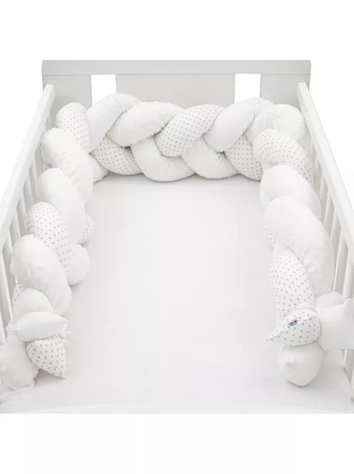 Védő fonott rácsvédő kiságyba New Baby Minka és pöttyök szürke