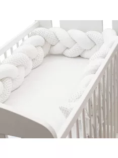   Védő fonott rácsvédő kiságyba New Baby Minka és pöttyök szürke