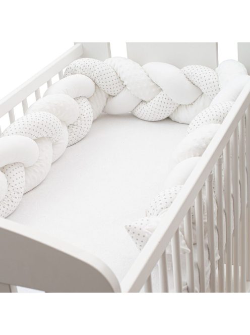 Védő fonott rácsvédő kiságyba New Baby Minka és pöttyök szürke