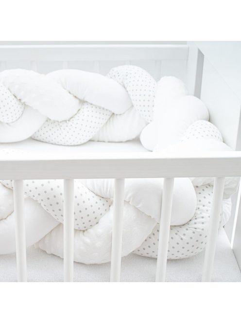 Védő fonott rácsvédő kiságyba New Baby Minka és pöttyök szürke
