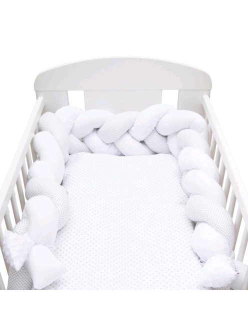 Védő fonott rácsvédő kiságyba New Baby Minka és pöttyök szürke