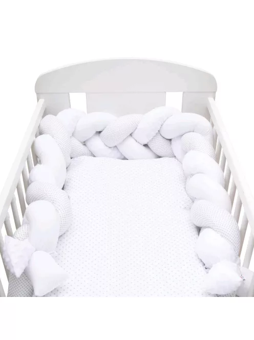 Védő fonott rácsvédő kiságyba New Baby Minka és pöttyök szürke