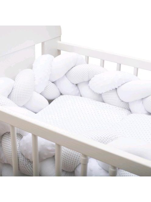 Védő fonott rácsvédő kiságyba New Baby Minka és pöttyök szürke