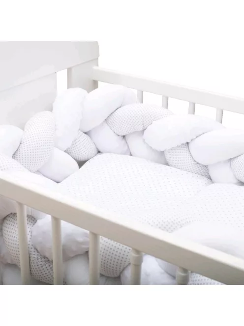 Védő fonott rácsvédő kiságyba New Baby Minka és pöttyök szürke