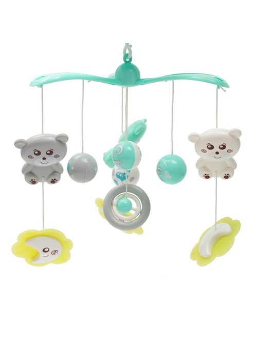 Körhinta a kiságy fölé világító vetítővel  Baby Mix menta