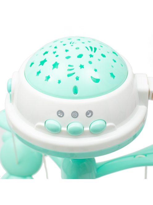 Körhinta a kiságy fölé világító vetítővel  Baby Mix menta