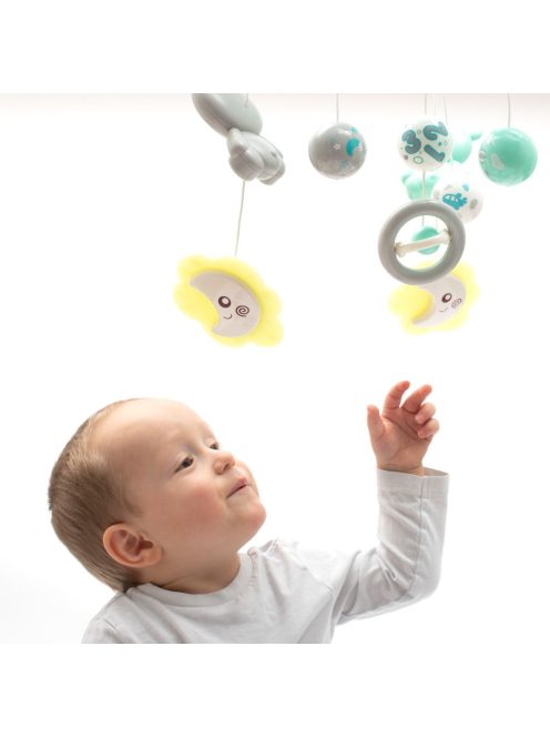 Körhinta a kiságy fölé világító vetítővel  Baby Mix menta