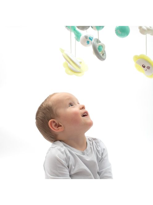 Körhinta a kiságy fölé világító vetítővel  Baby Mix menta