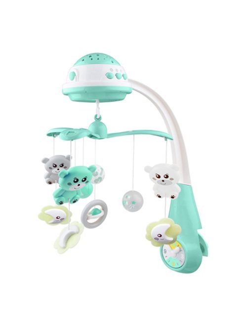 Körhinta a kiságy fölé világító vetítővel  Baby Mix menta