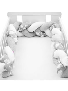   Védő fonott rácsvédő kiságyba New Baby Minka és Felhőcske szürke