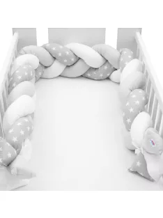   Védő fonott rácsvédő kiságyba New Baby Csillag szürke-fehér