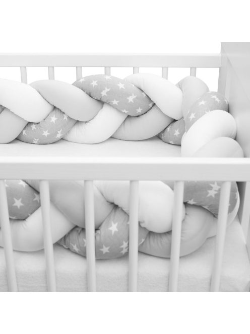 Védő fonott rácsvédő kiságyba New Baby Csillag szürke-fehér