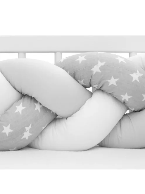 Védő fonott rácsvédő kiságyba New Baby Csillag szürke-fehér