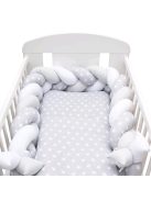 Védő fonott rácsvédő kiságyba New Baby Csillag szürke-fehér