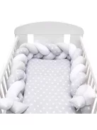 Védő fonott rácsvédő kiságyba New Baby Csillag szürke-fehér