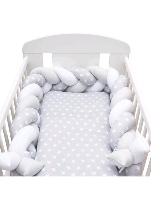 Védő fonott rácsvédő kiságyba New Baby Csillag szürke-fehér
