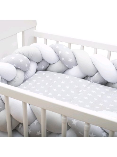 Védő fonott rácsvédő kiságyba New Baby Csillag szürke-fehér