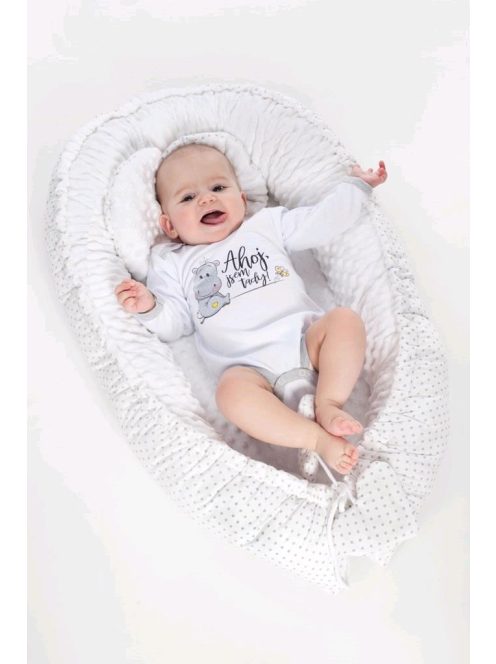 Luxus babafészek párnával és paplannal New Baby Minkyből kék