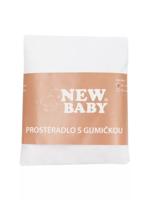Jersey lepedő kiságyba New Baby 120x60 fehér
