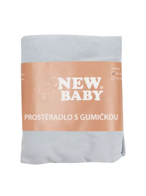 Jersey lepedő kiságyba New Baby 120x60 szürke