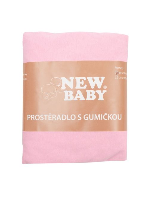 Jersey lepedő kiságyba New Baby 120x60 rózsaszín